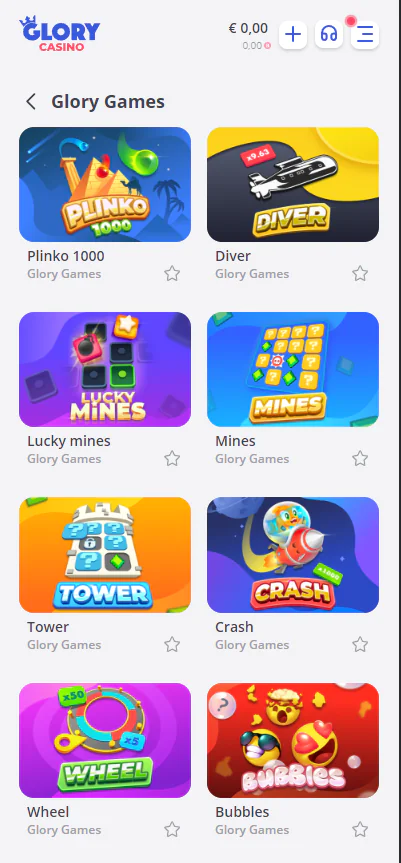 Glory Casino app screenshot 2